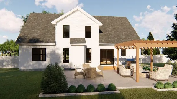 Rear Elevation for House Plan #708491