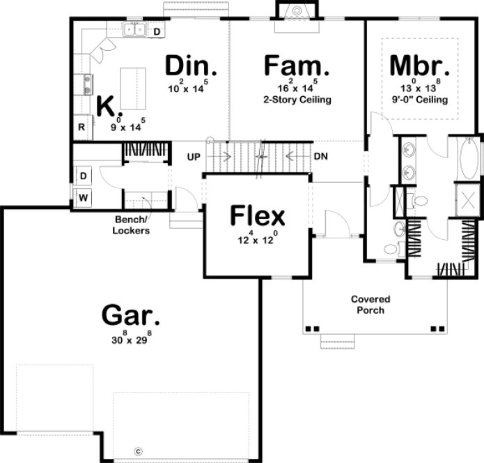 Main Floor Plan for House Plan #708491