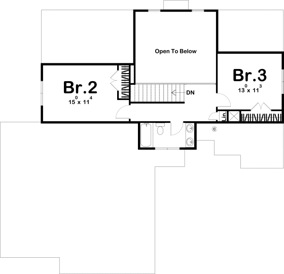 Second Floor Plan for House Plan #708491