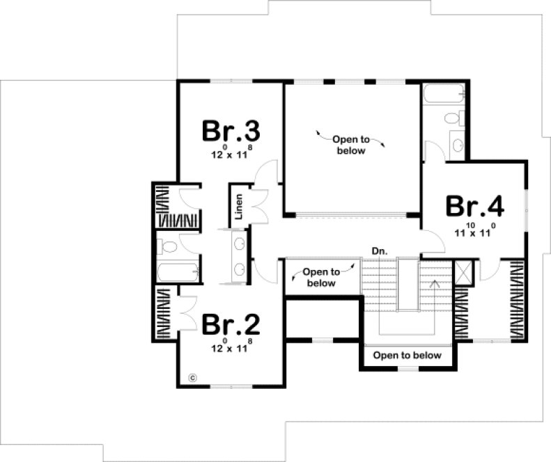 Second Floor Plan for House Plan #707862