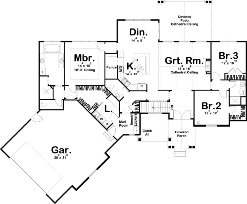 Main Floor Plan for House Plan #705122