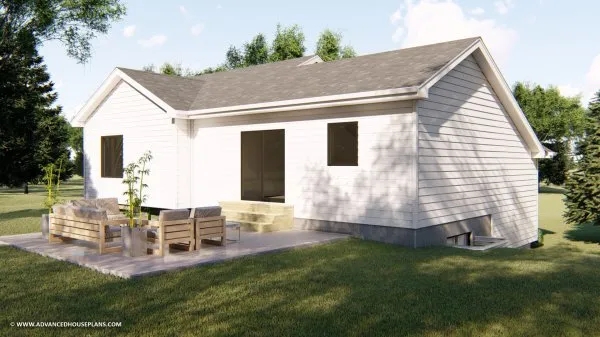 Rear Elevation for House Plan #708051