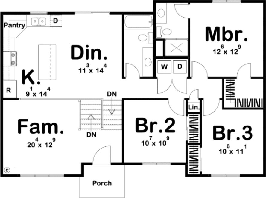 Main Floor Plan for House Plan #708051