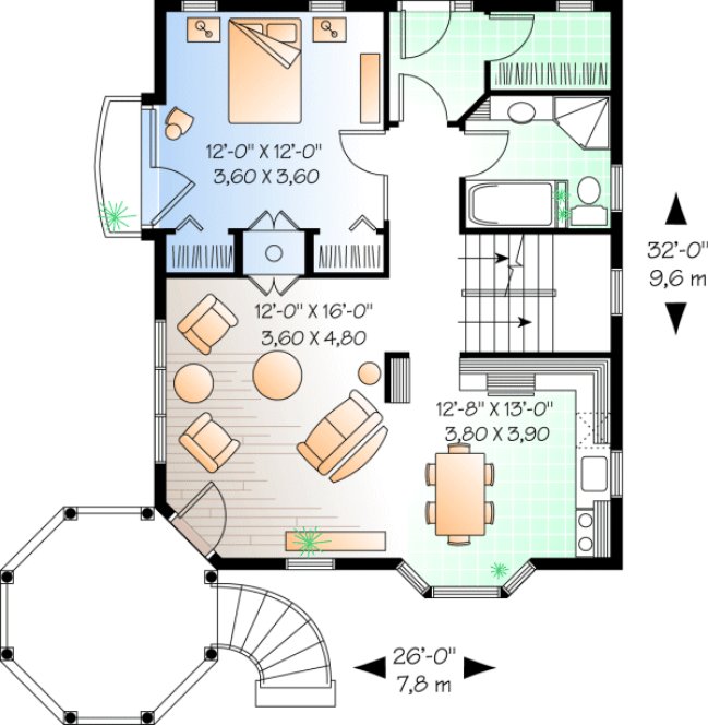 Main Floor Plan for House Plan #141652