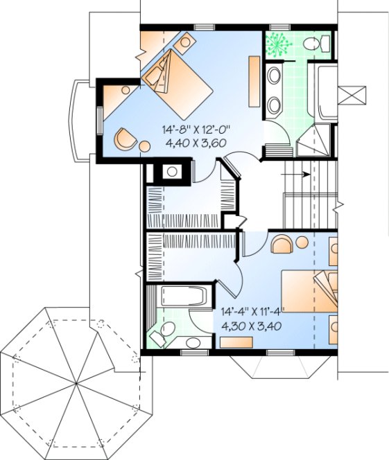 Second Floor Plan for House Plan #141652