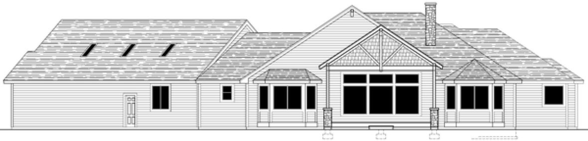 Rear Elevation for House Plan #805823