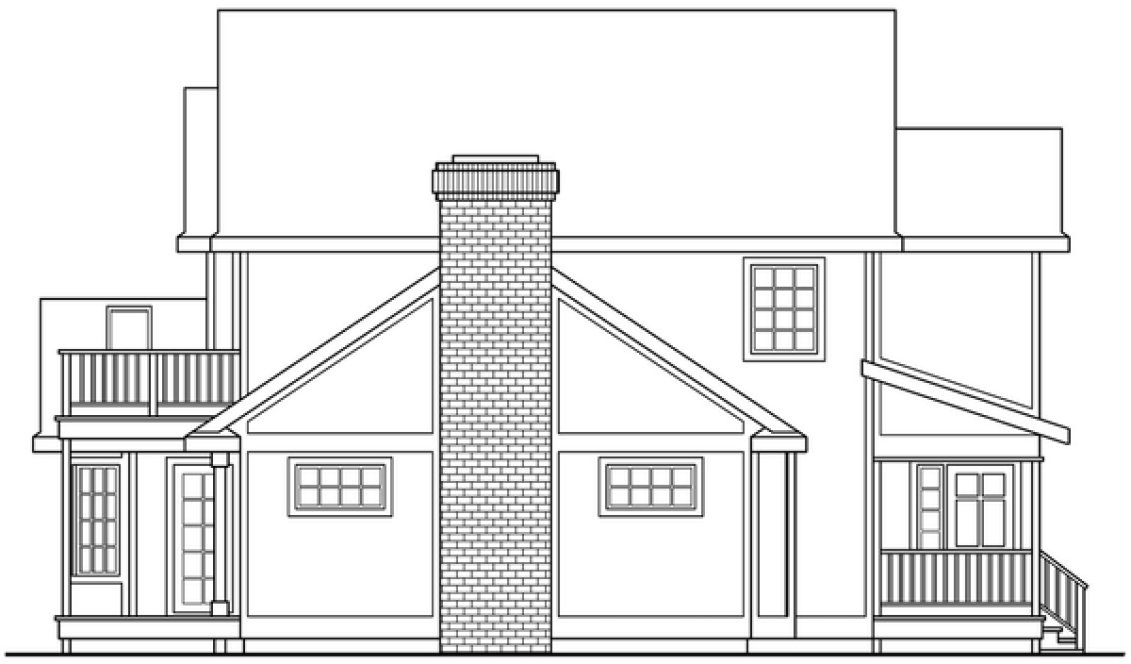 Left Elevation for House Plan #340122