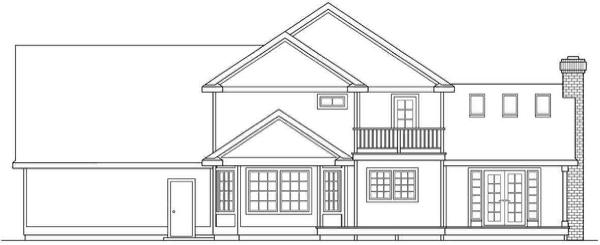 Rear Elevation for House Plan #340122