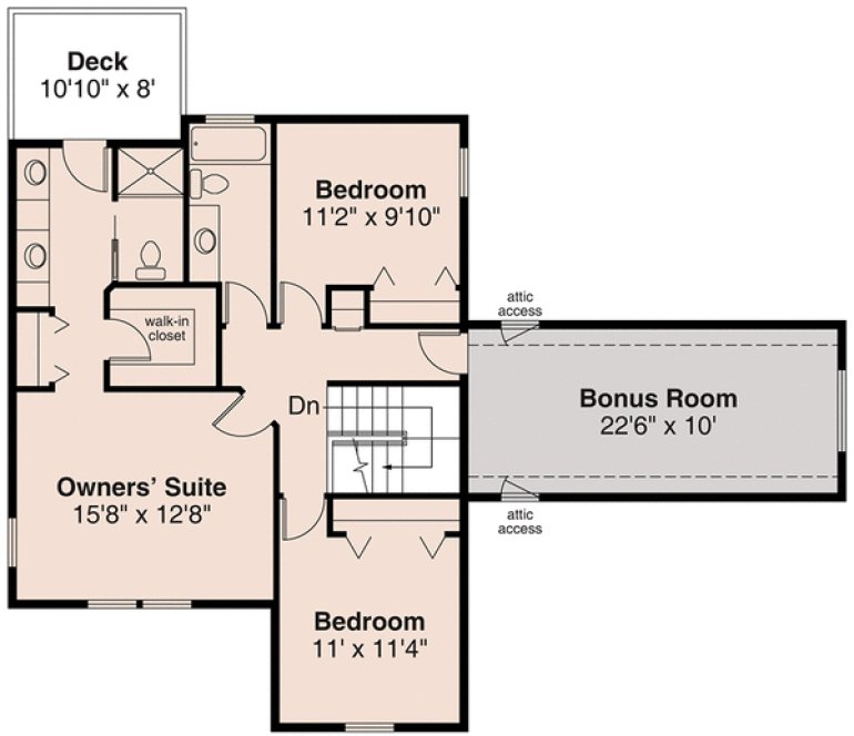 Second Floor Plan for House Plan #340122