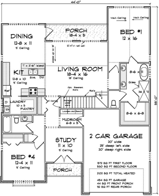 Main Floor Plan for House Plan #242012