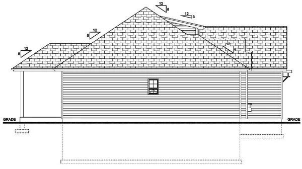 Left Elevation for House Plan #202061