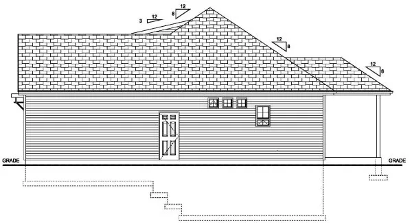 Right Elevation for House Plan #202061