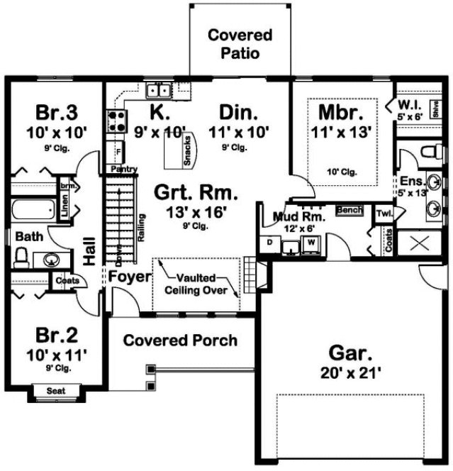 Main Floor Plan for House Plan #202061