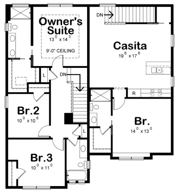 Second Floor Plan for House Plan #151952