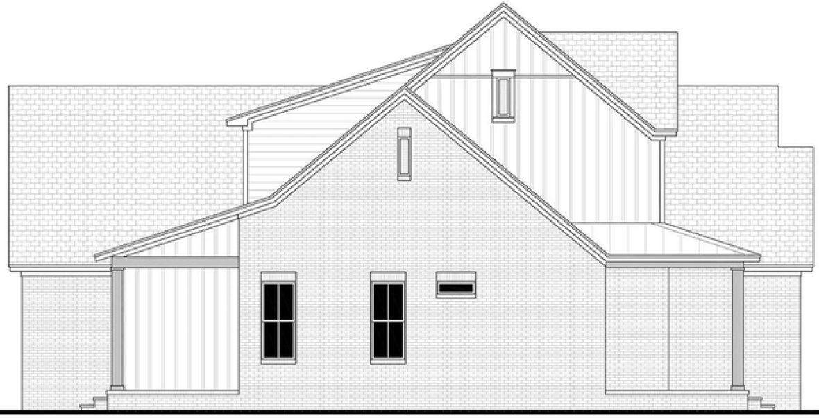 Left Elevation for House Plan #300082