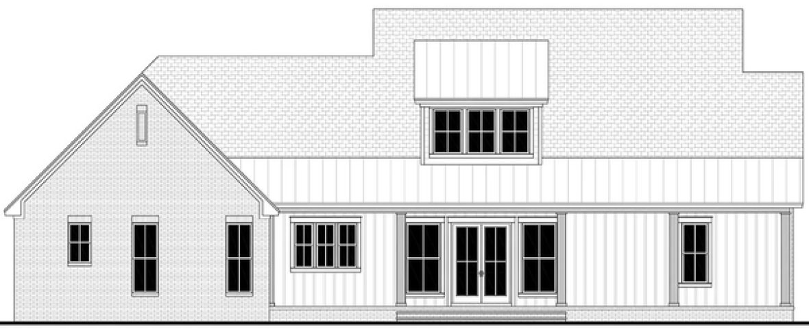 Rear Elevation for House Plan #300082