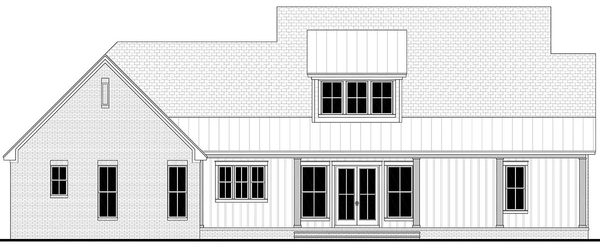 Rear Elevation for House Plan #300082