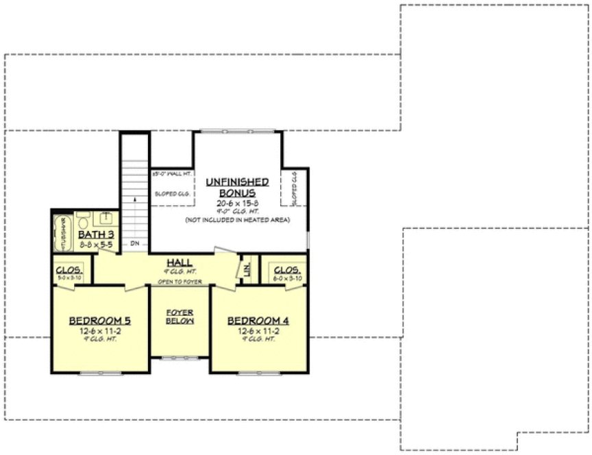 Second Floor Plan for House Plan #300082