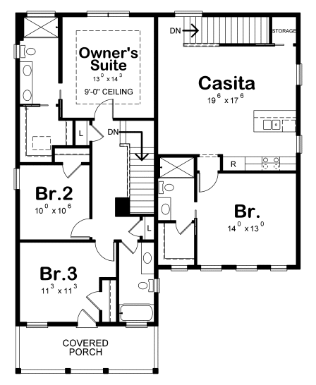 Second Floor Plan for House Plan #157952