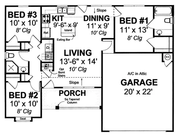 Main Floor Plan for House Plan #248990