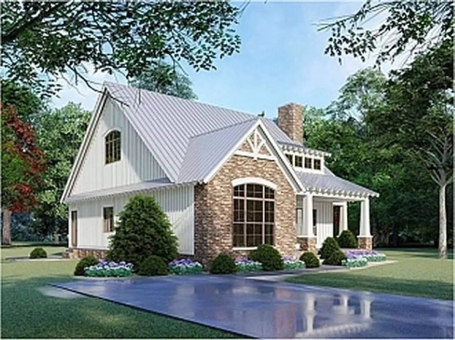 Left Elevation for House Plan #317591