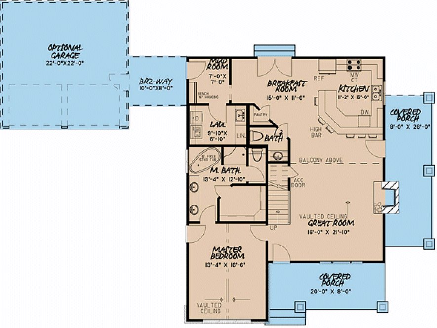 Main Floor Plan for House Plan #317591