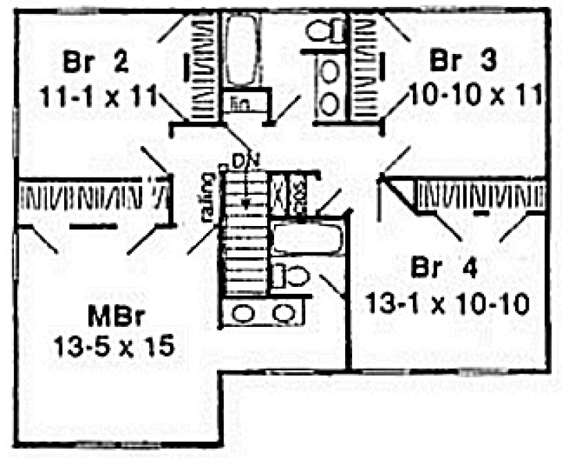 Second Floor Plan for House Plan #367591