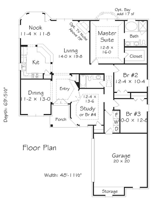 Main Floor Plan for House Plan #848591