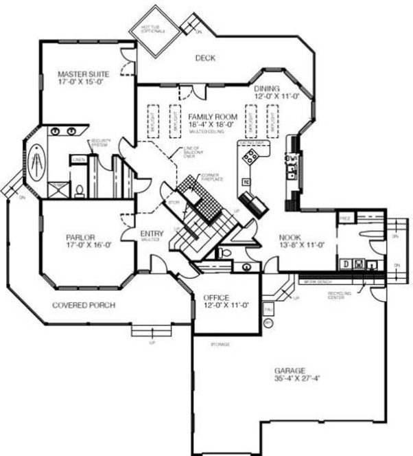 Main Floor Plan for House Plan #164223