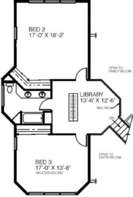 Second Floor Plan for House Plan #164223