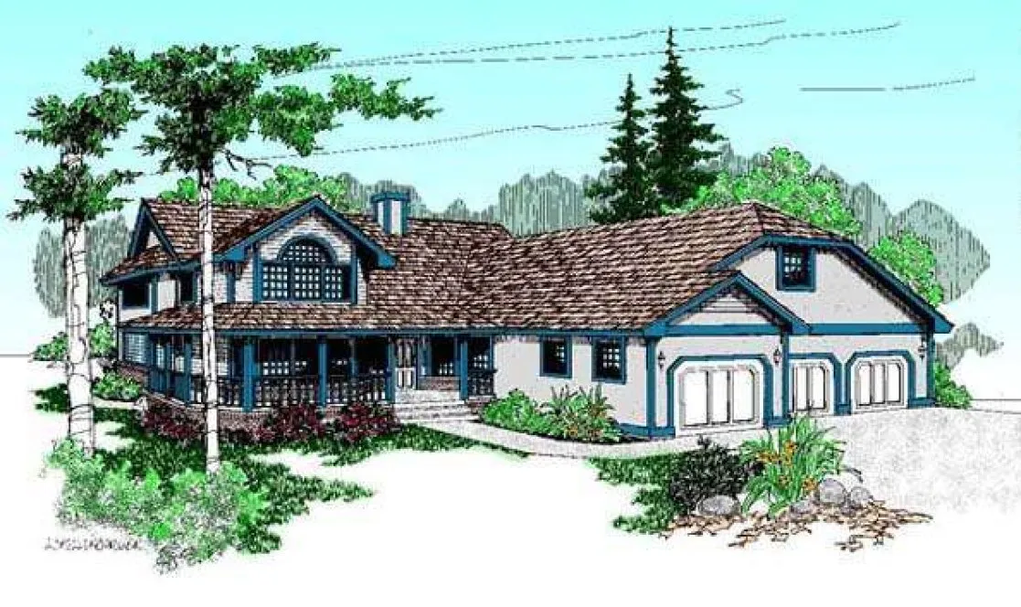 Full Rendering for House Plan #164223