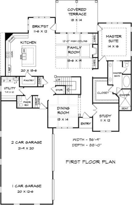 Main Floor Plan for House Plan #714313