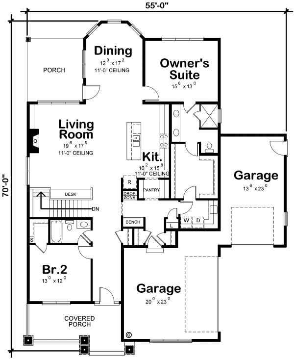 Main Floor Plan for House Plan #156091