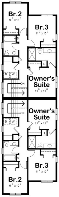 Second Floor Plan for House Plan #154552