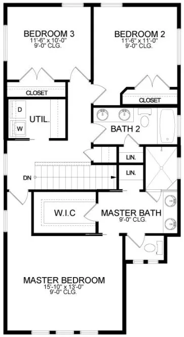 Second Floor Plan for House Plan #825581