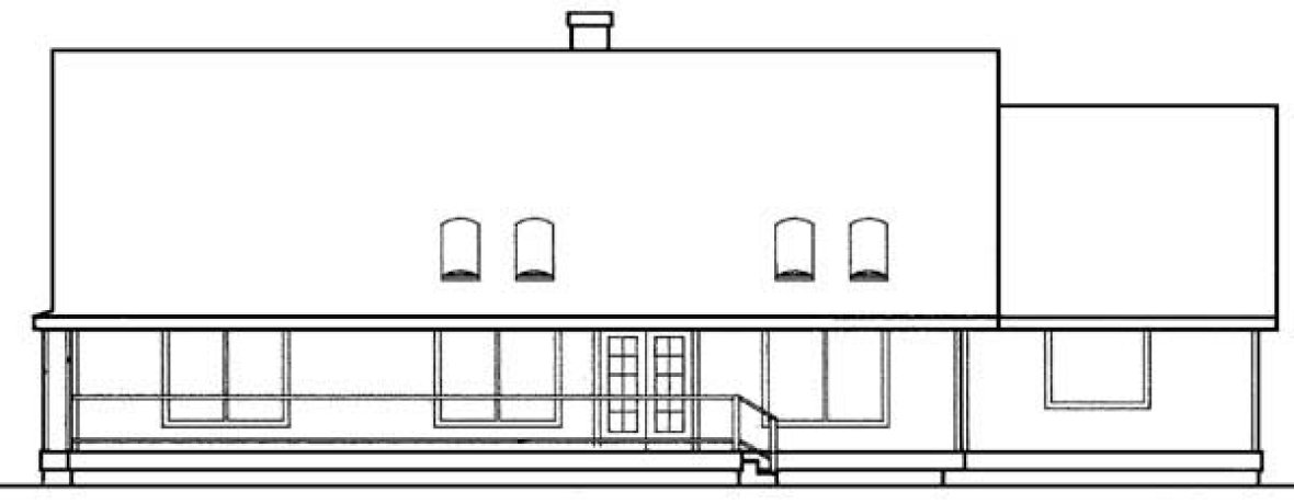 Rear Elevation for House Plan #161033
