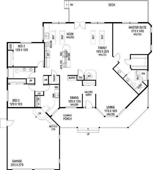 Main Floor Plan for House Plan #161033