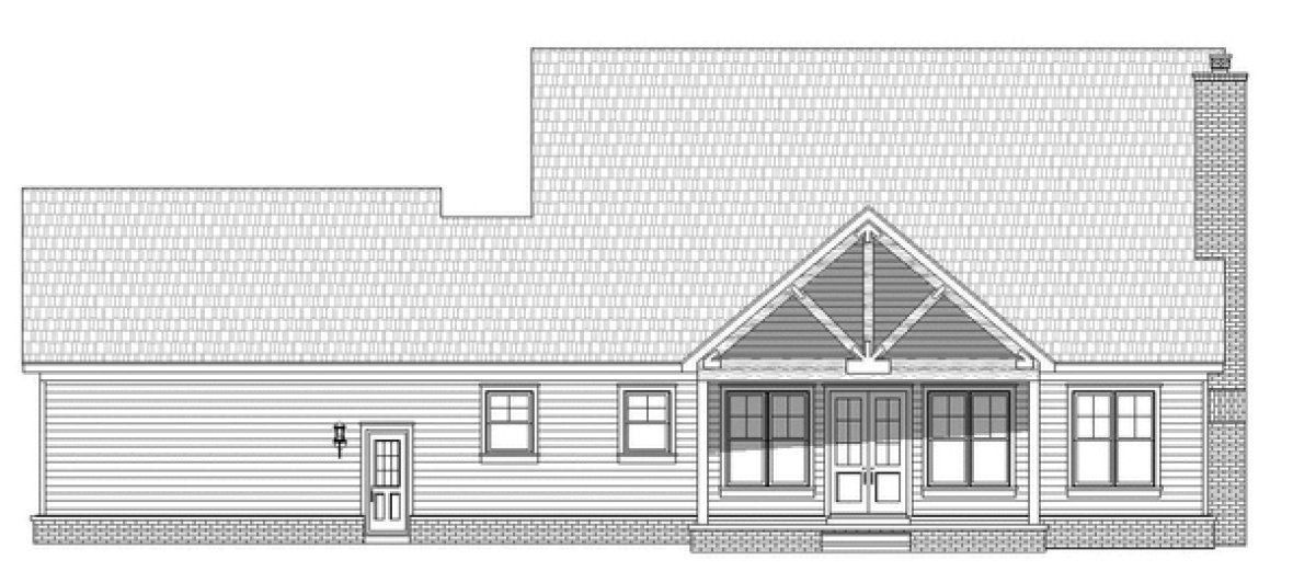 Rear Elevation for House Plan #690022
