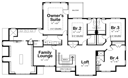 Second Floor Plan for House Plan #152534