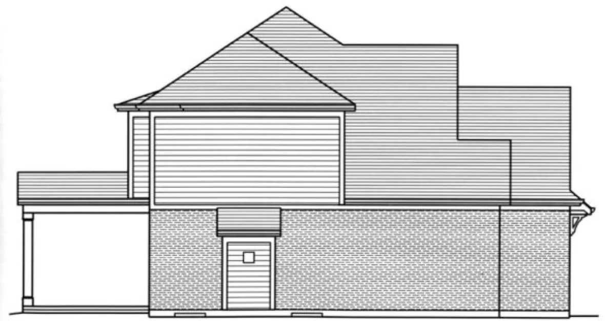 Left Elevation for House Plan #533032
