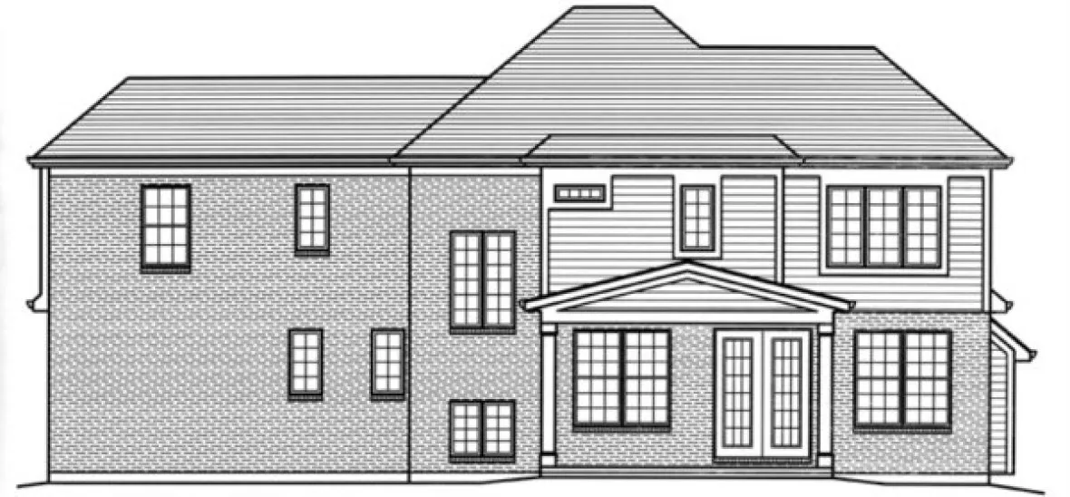 Rear Elevation for House Plan #533032