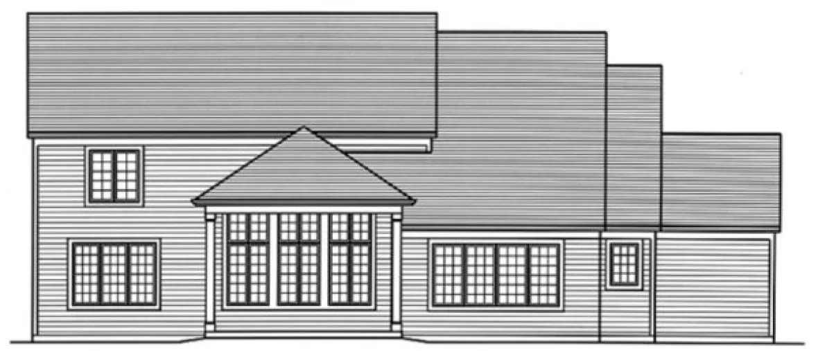 Rear Elevation for House Plan #535543