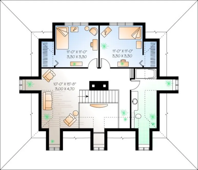 Second Floor Plan for House Plan #148652