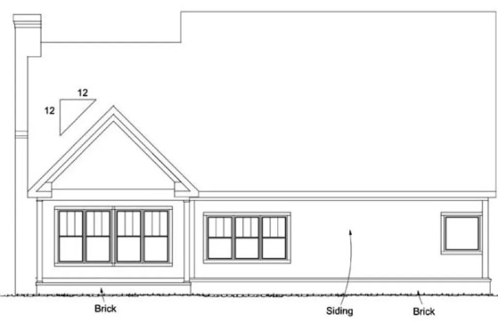 Rear Elevation for House Plan #245312