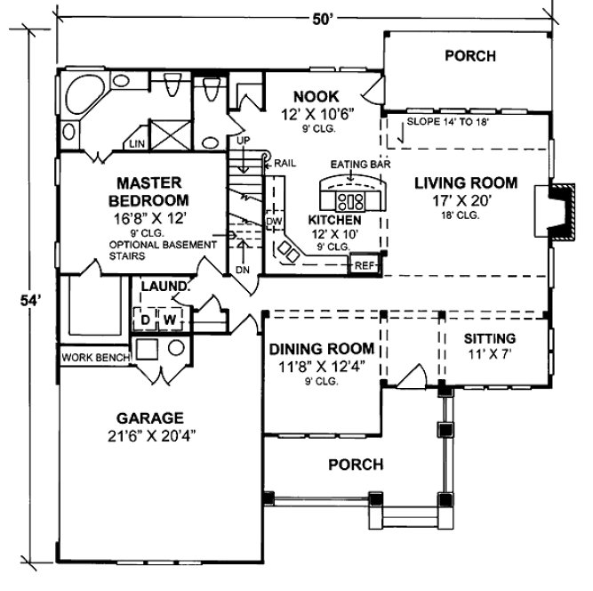 Main Floor Plan for House Plan #245312