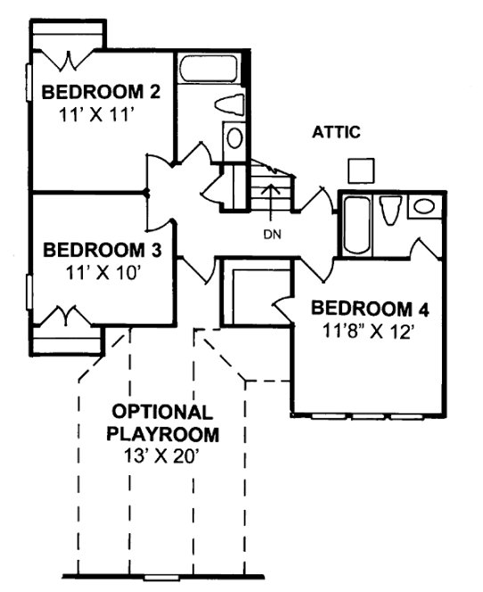 Second Floor Plan for House Plan #245312