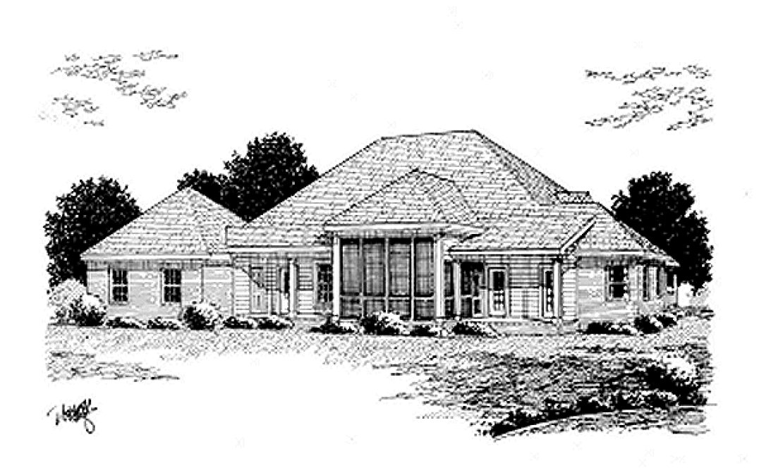 Rear Elevation for House Plan #246312