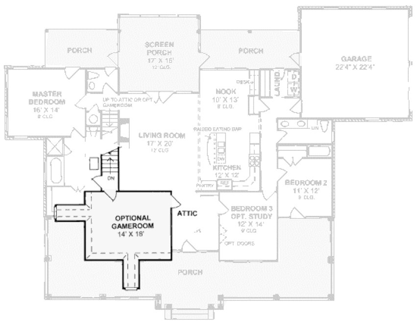 Attic Plan for House Plan #246312