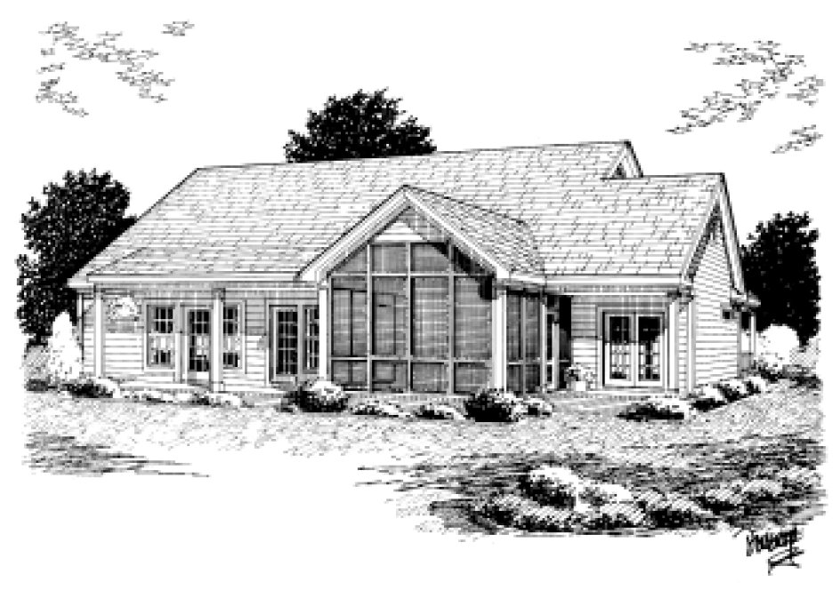 Rear Elevation for House Plan #248381