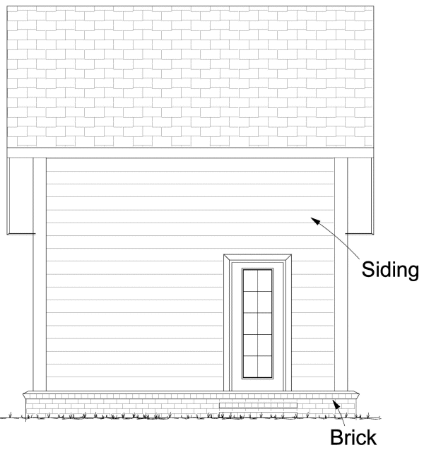 Rear Elevation for House Plan #247950